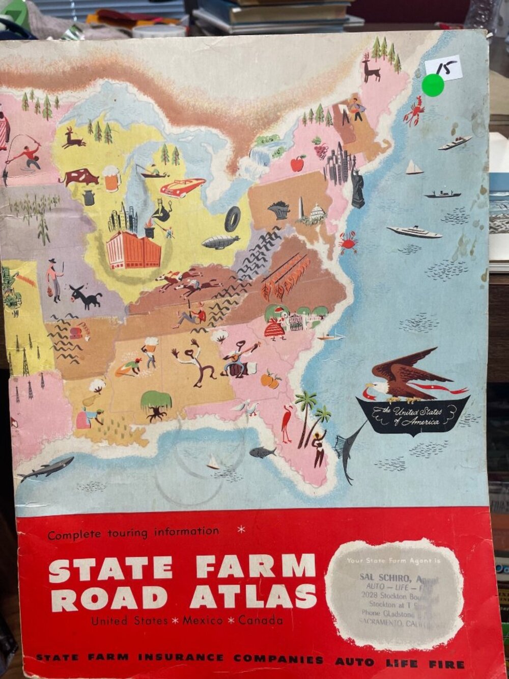 1962 State Farm Road Atlas Rand McNally USA Canada Mexico Vintage Map Book